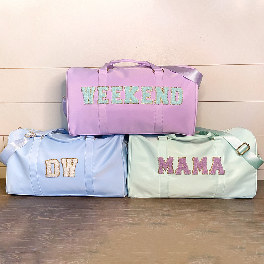 Personalized Varsity Letter Color Duffle Bag