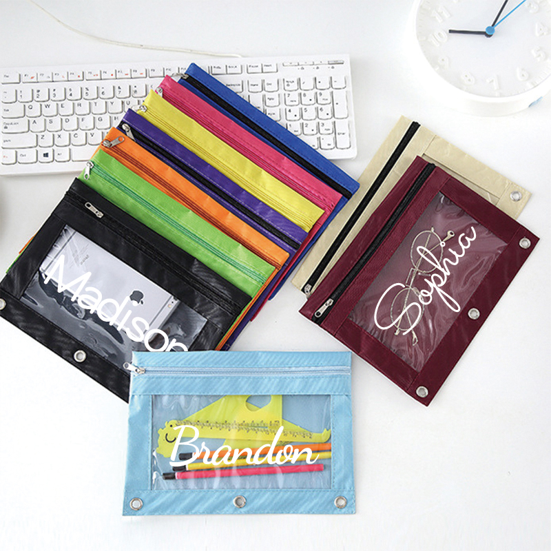 Personalized Canvas Zipper Kid Pencil Case