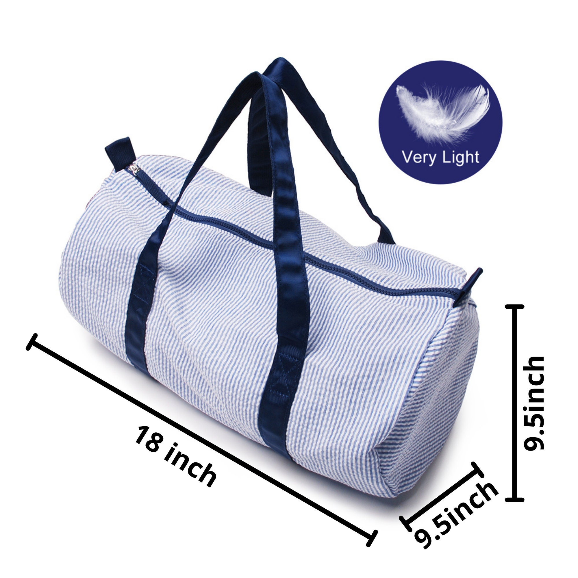 Personalized Embroidery Seersucker Duffle Bag