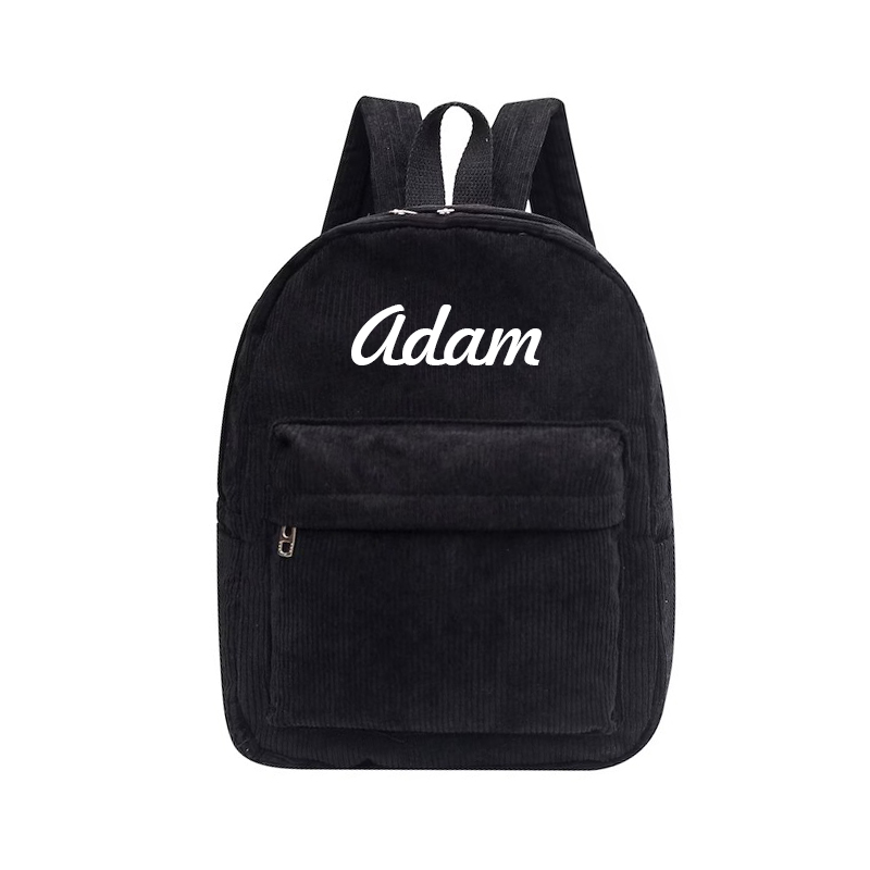 Personalized Embroidery Kid Corduroy Backpack