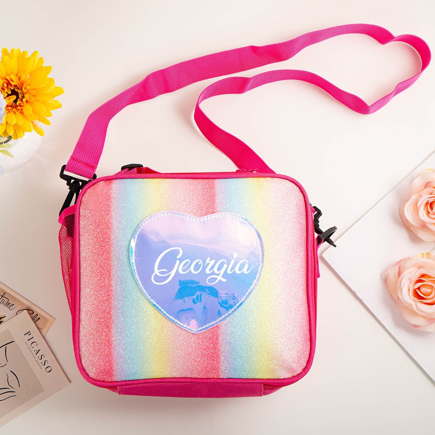 Personalized Name Color Kids Lunch Bag