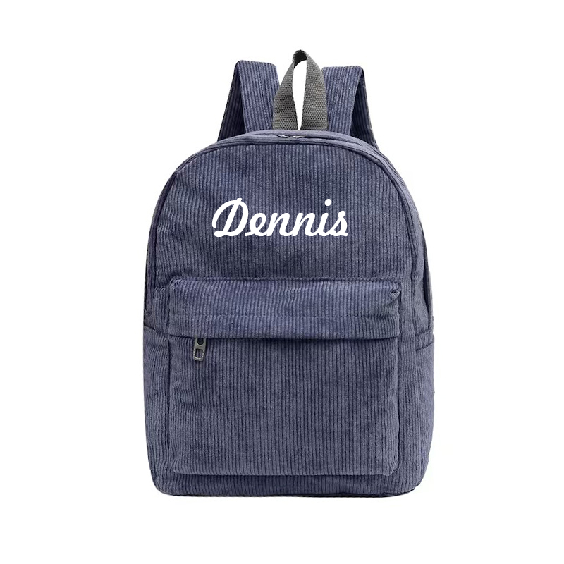 Personalized Embroidery Kid Corduroy Backpack