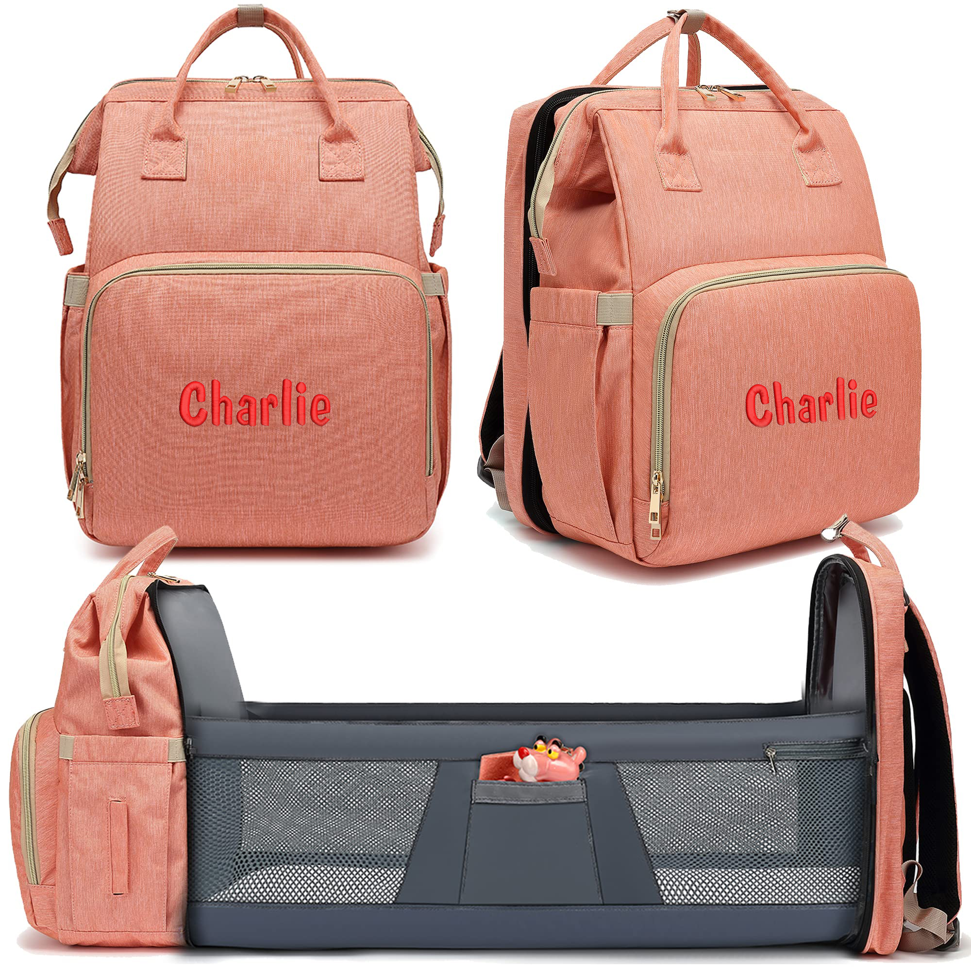 Personalized Embroidery Waterproof Diaper Backpack | CWPack38