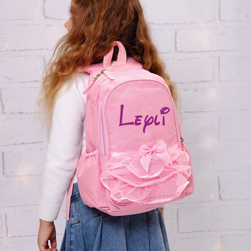 Personalized Name Pink School Backpack