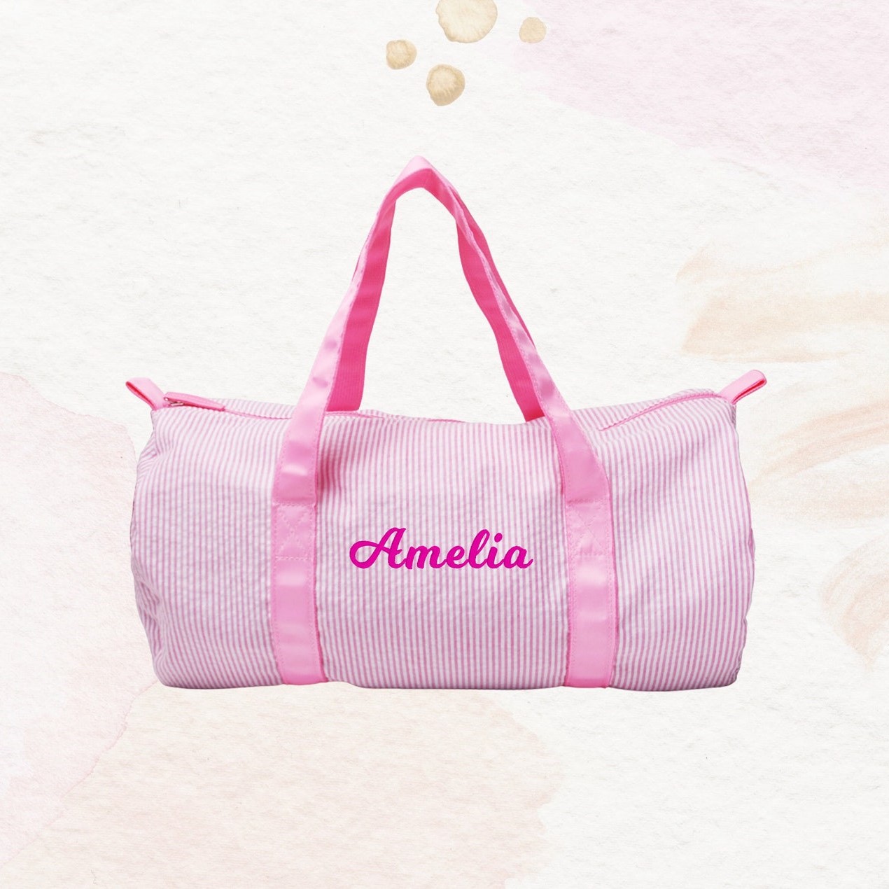 Personalized Embroidery Seersucker Duffle Bag
