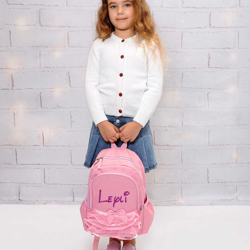 Personalized Name Pink School Backpack