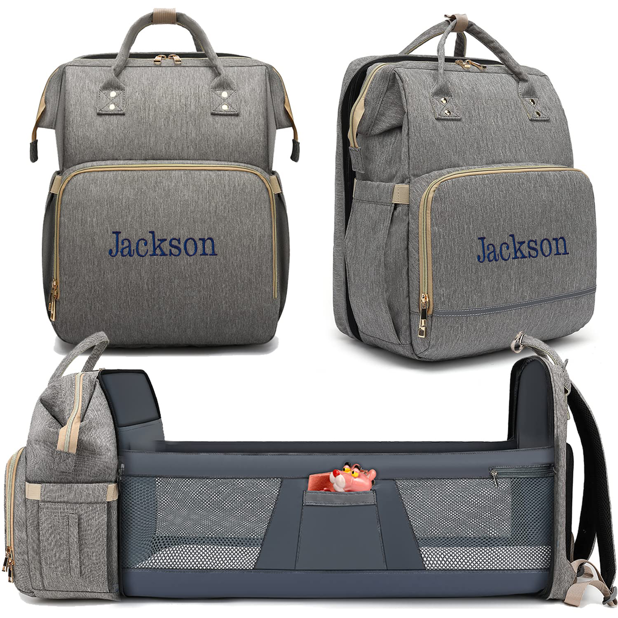Personalized Embroidery Waterproof Diaper Backpack | CWPack38