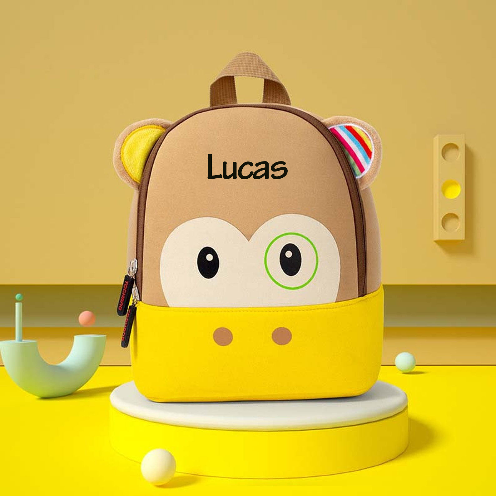Personalized Kindergarten Cartoon Animals Backpack