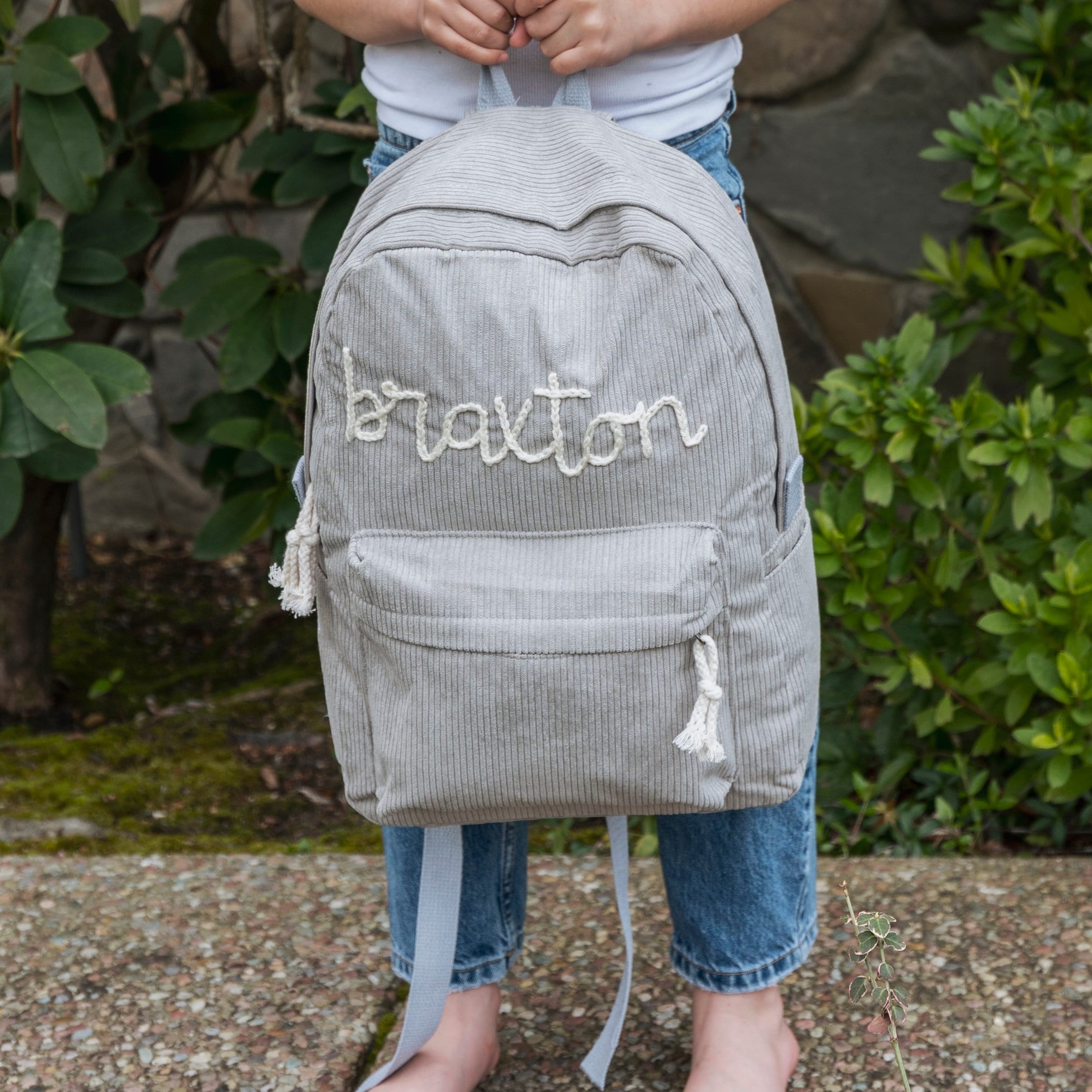 Personalized Hand Embroidery Color School Backpack