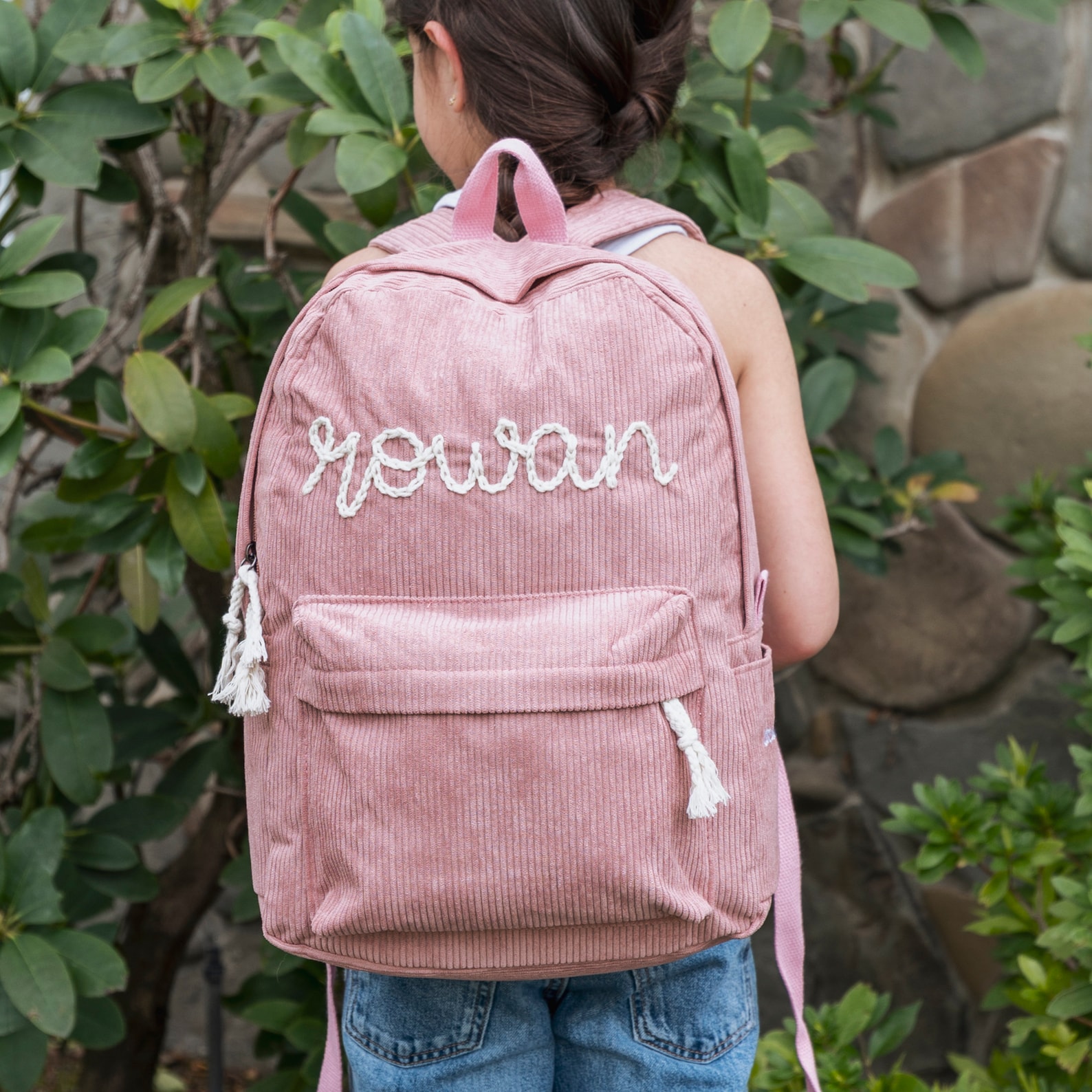 Personalized Hand Embroidery Color School Backpack