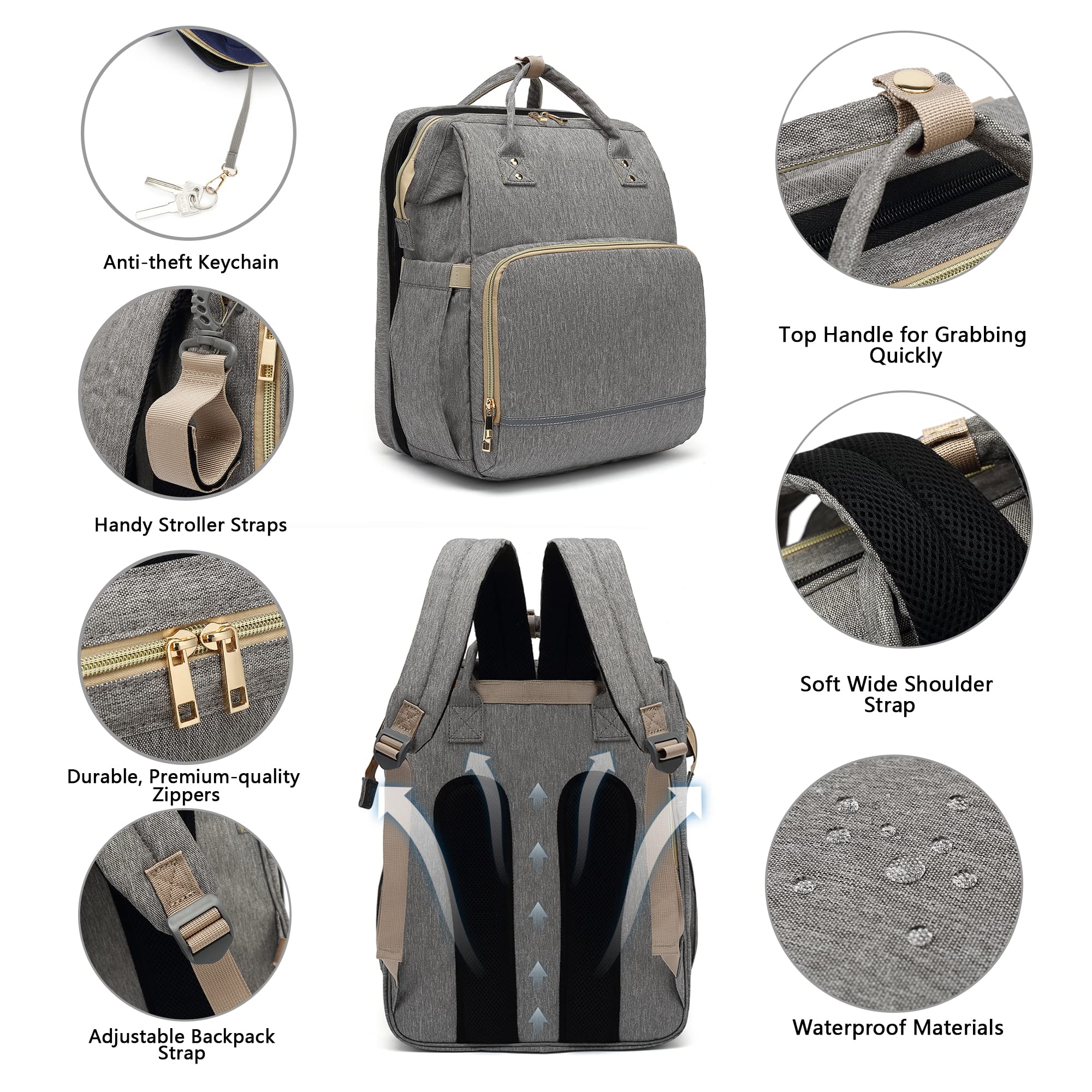 Personalized Embroidery Waterproof Diaper Backpack | CWPack38