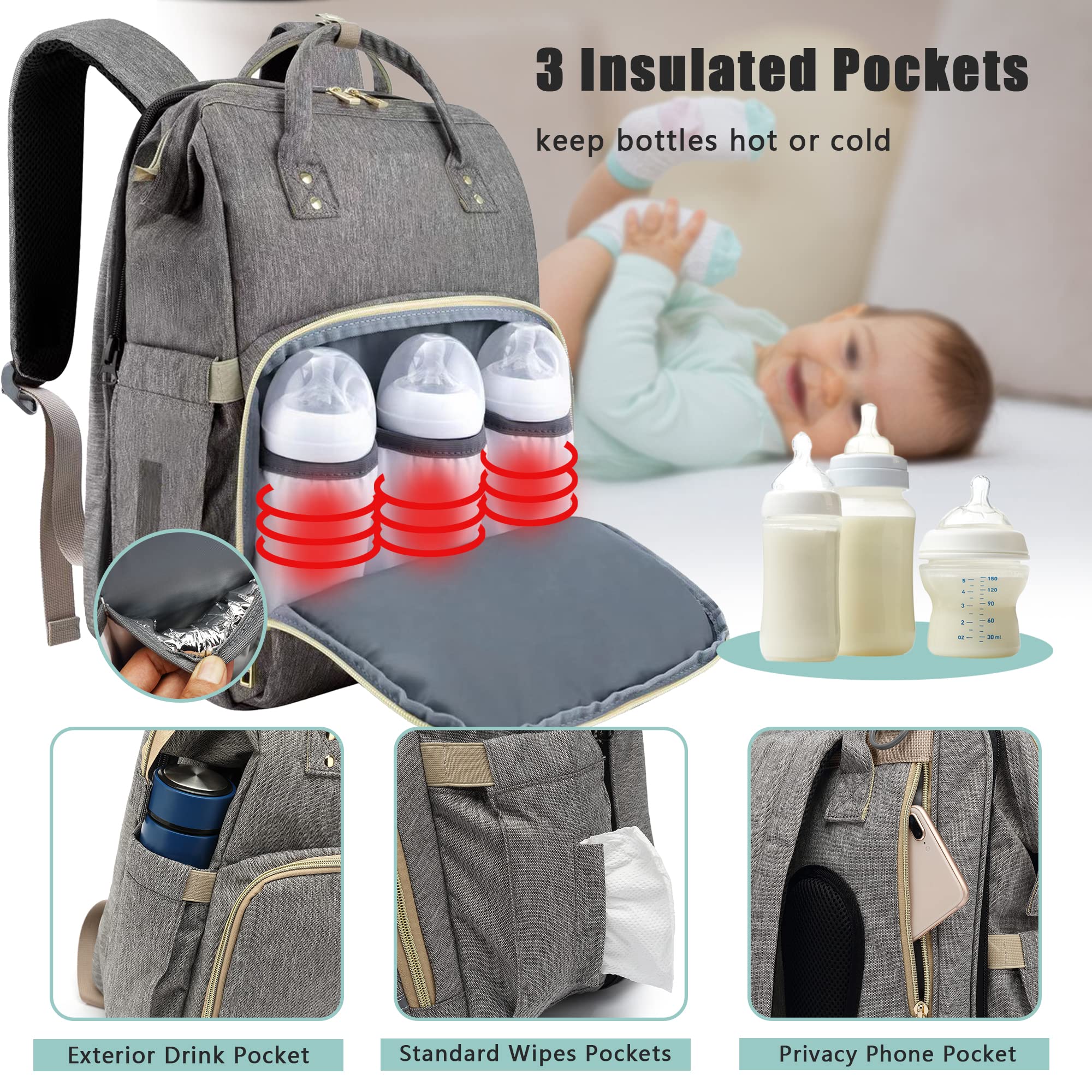 Personalized Embroidery Waterproof Diaper Backpack | CWPack38