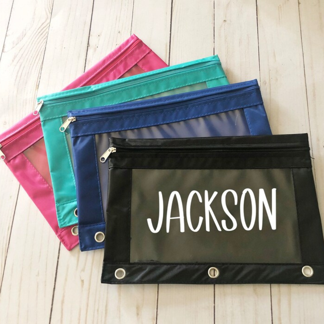 Personalized Canvas Zipper Kid Pencil Case
