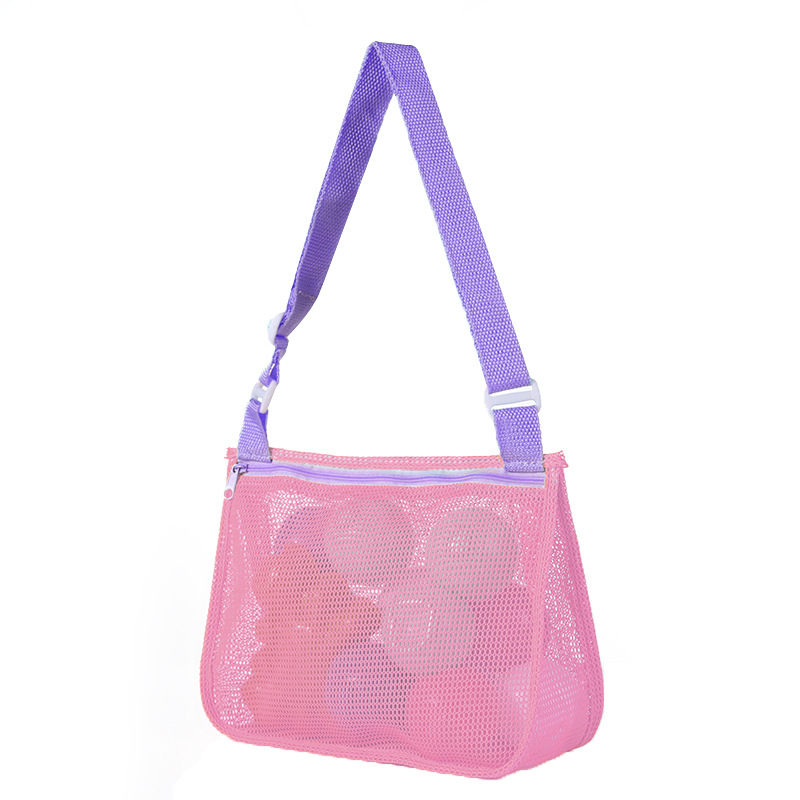 Personalized Seashell Zipper Mesh Beach Bag
