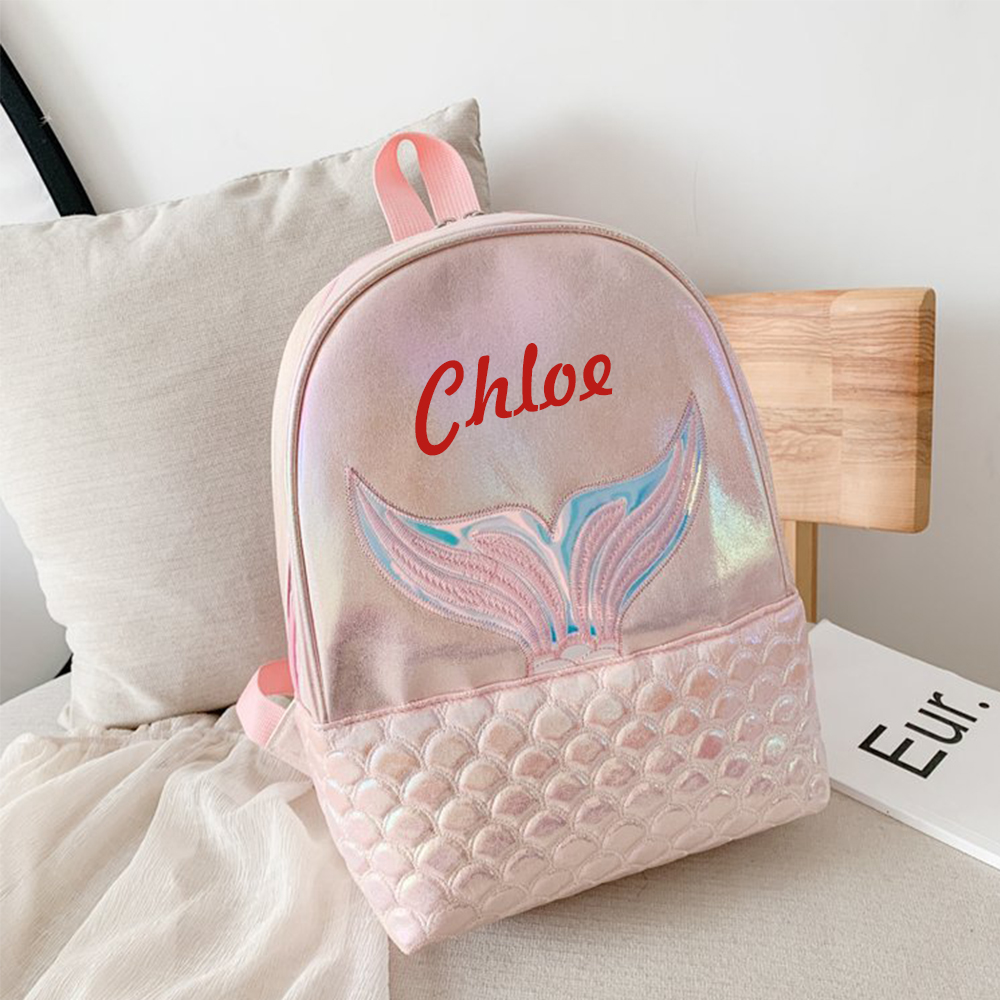 Personalized Mermaid Embroidered Backpack