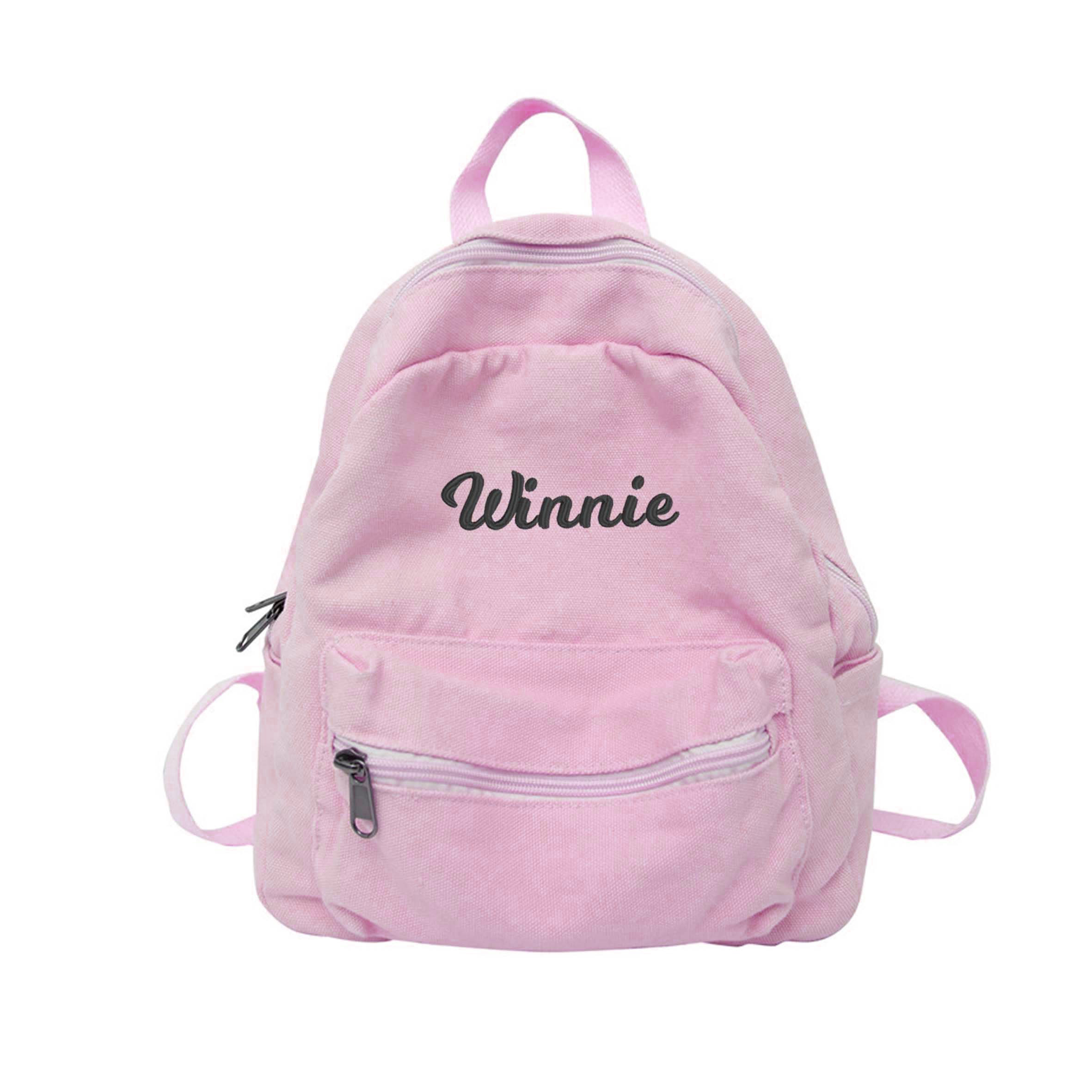 Personalized Embroidery Kid Canvas Backpack