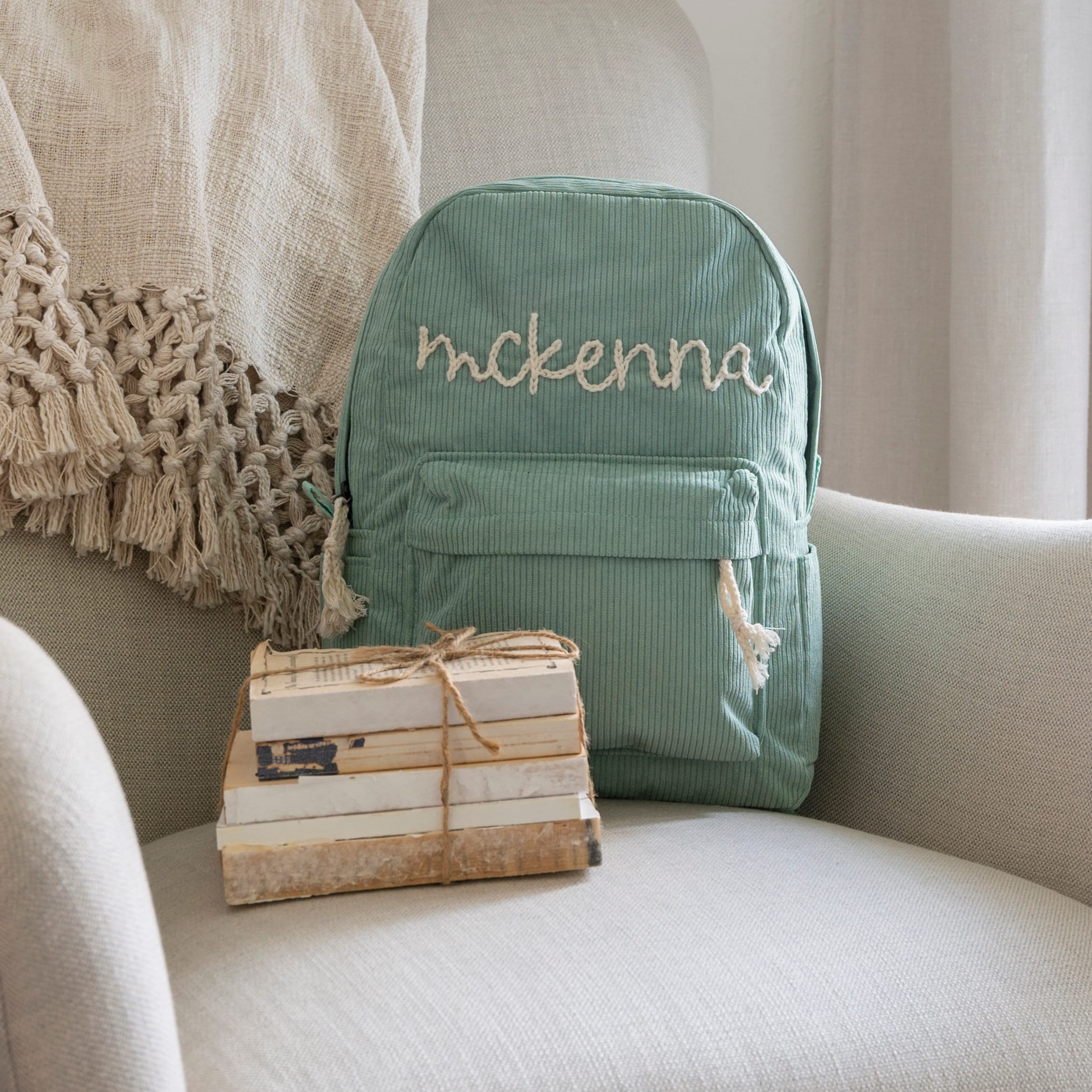 Personalized Hand Embroidery Color School Backpack