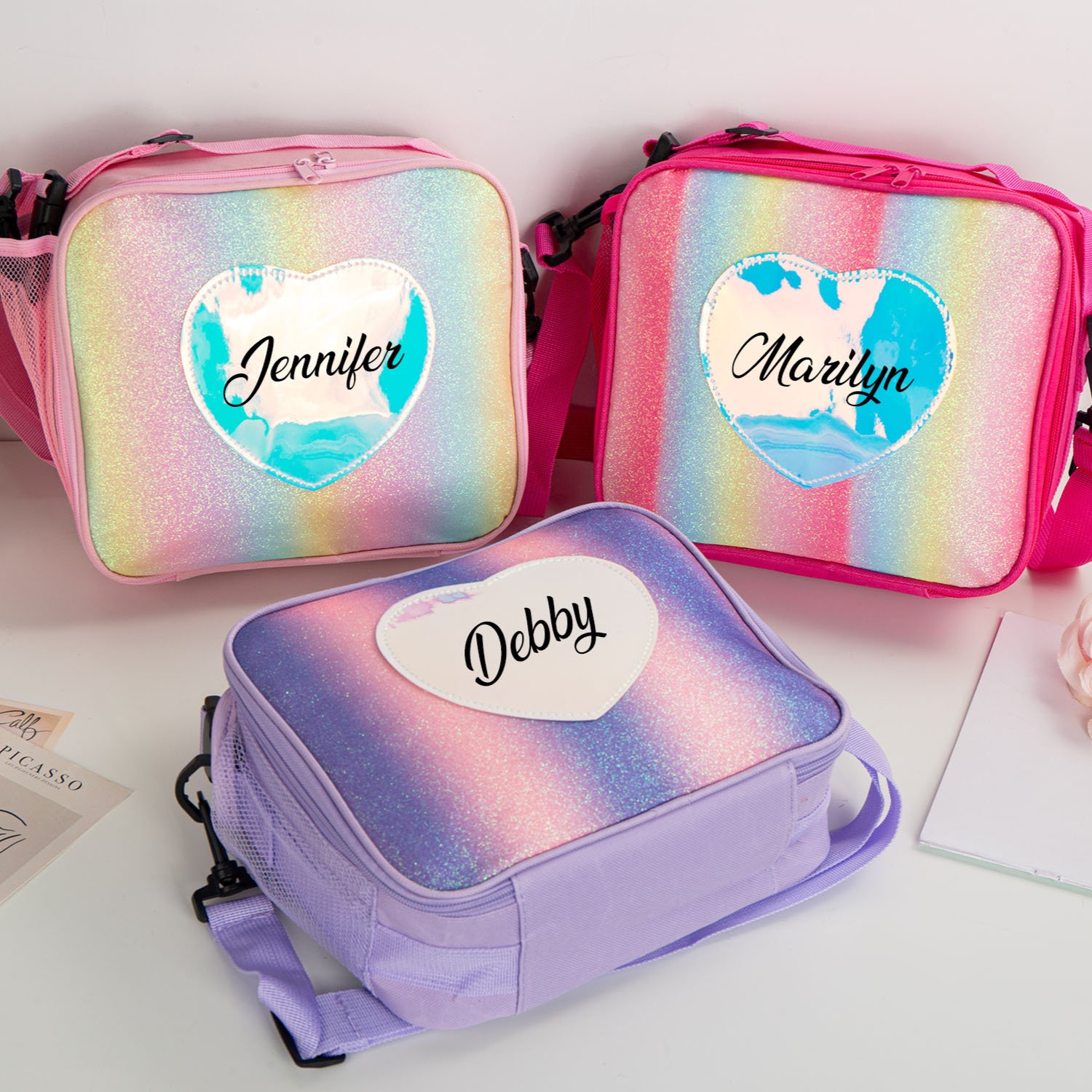 Personalized Name Color Kids Lunch Bag