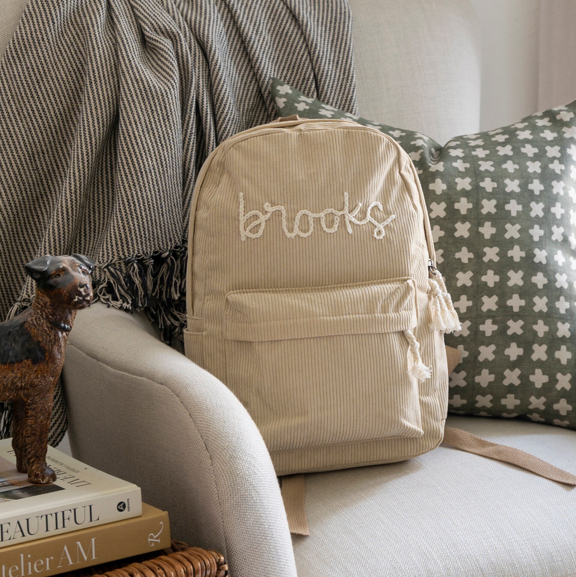 Personalized Hand Embroidery Color School Backpack