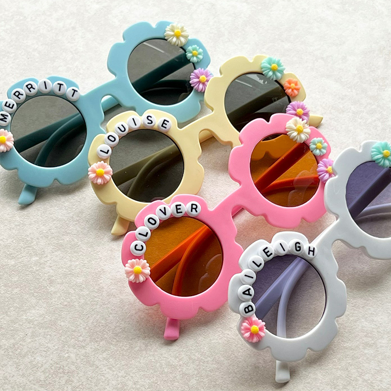 Personalized Colorful Flower Sunglasses For Kids | GSBeach03