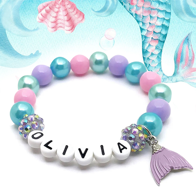 Personalized Mermaid Bead Bracelet For Kids & Adult | GSBeach07