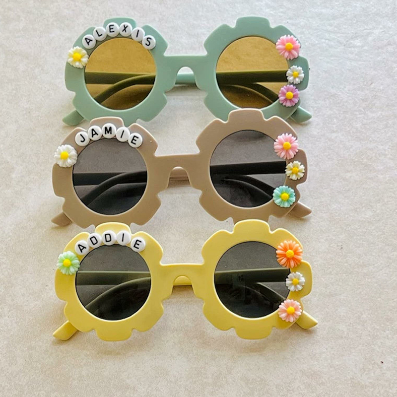 Personalized Colorful Flower Sunglasses For Kids | GSBeach03