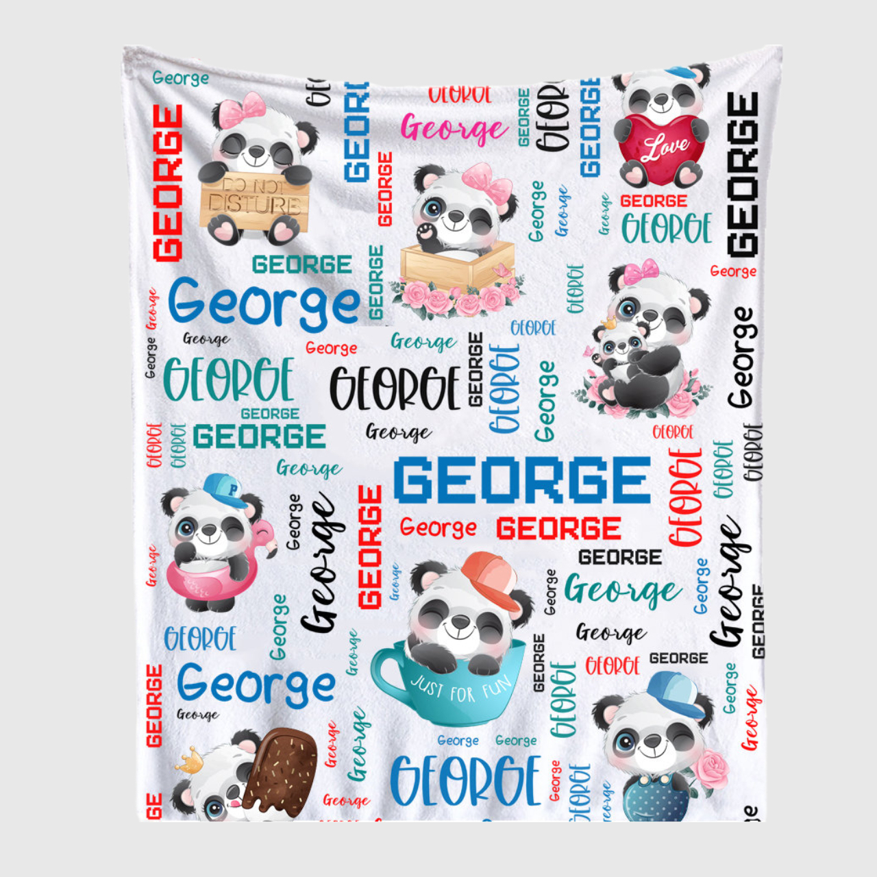 Personalized Panda Lovely Kid Blanket