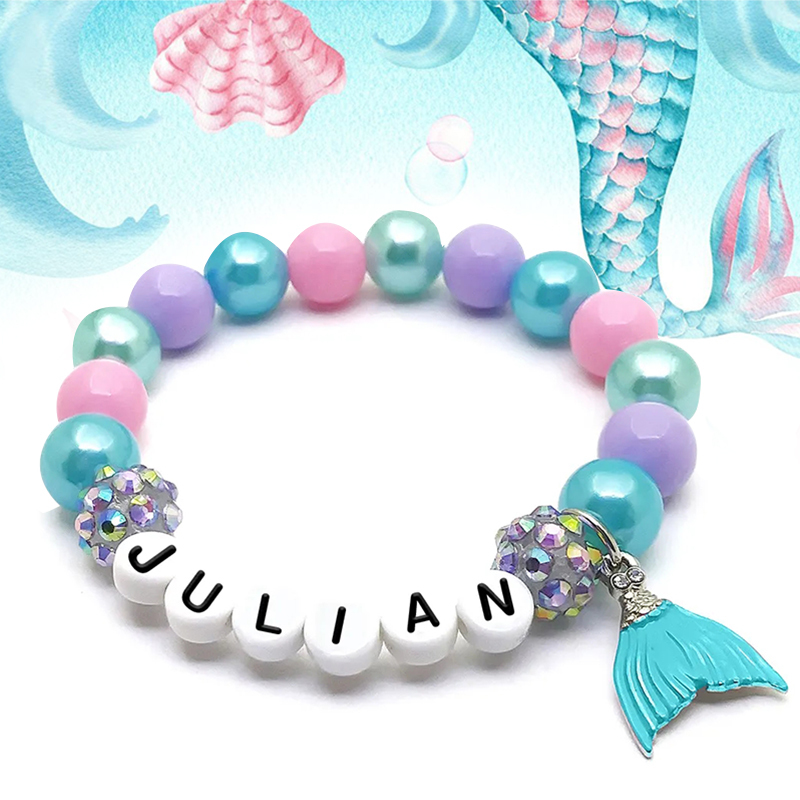Personalized Mermaid Bead Bracelet For Kids & Adult | GSBeach07