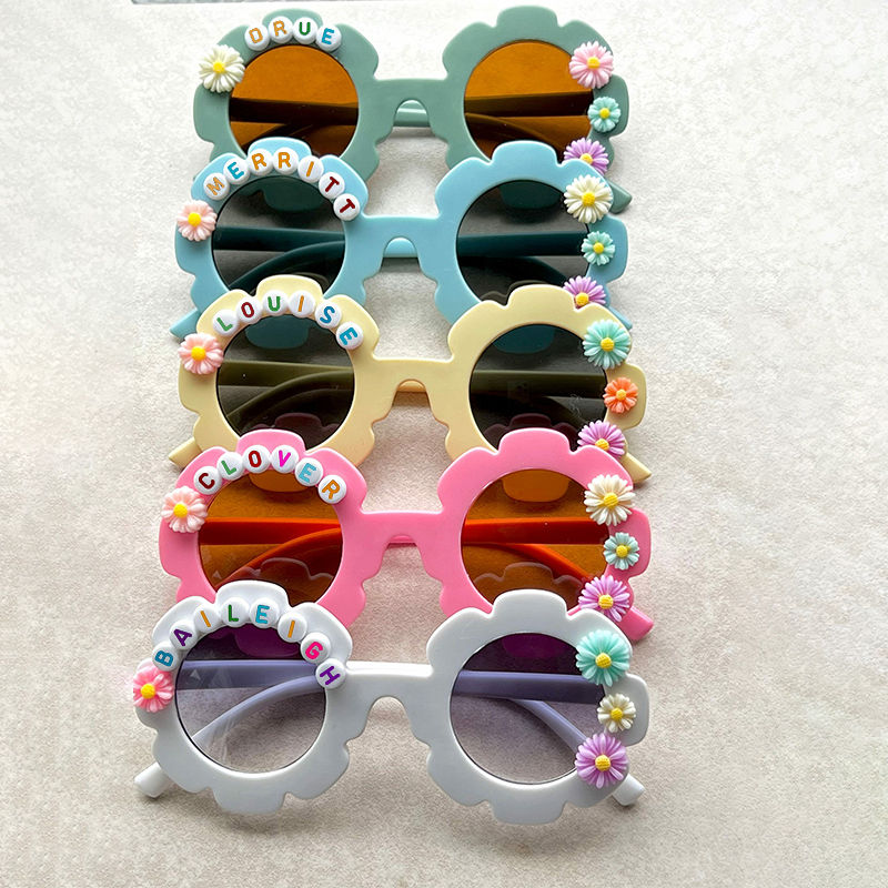 Personalized Colorful Flower Sunglasses For Kids | GSBeach03