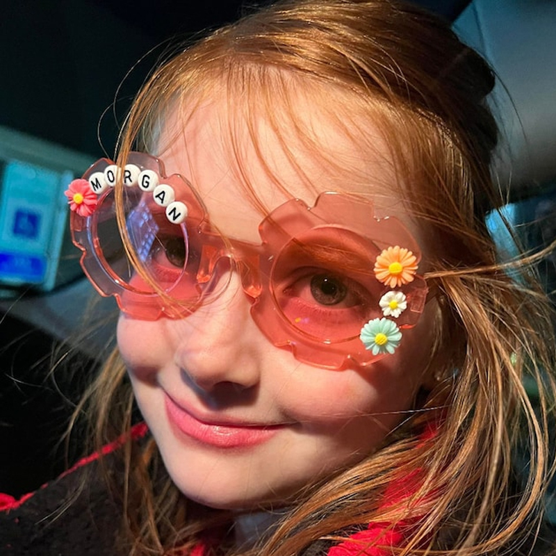 Personalized Colorful Flower Sunglasses For Kids | GSBeach03