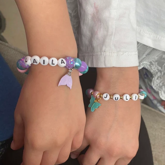 Personalized Mermaid Bead Bracelet For Kids & Adult | GSBeach07