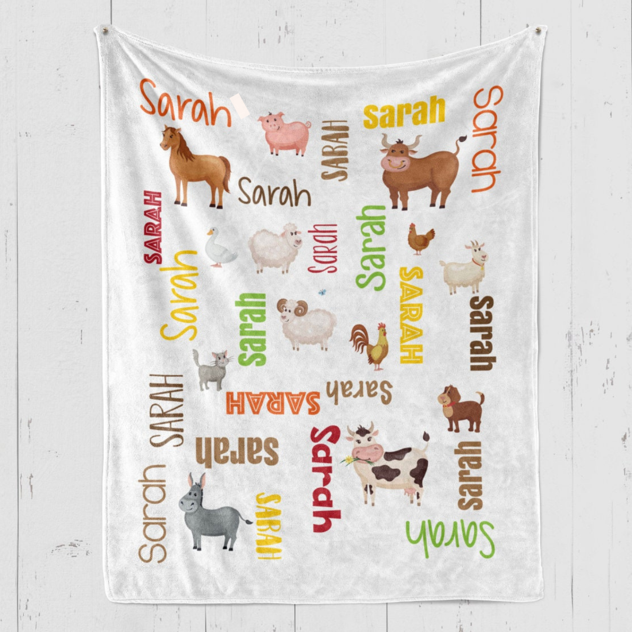 Personalized Farm Animal Lovely Kid Blanket