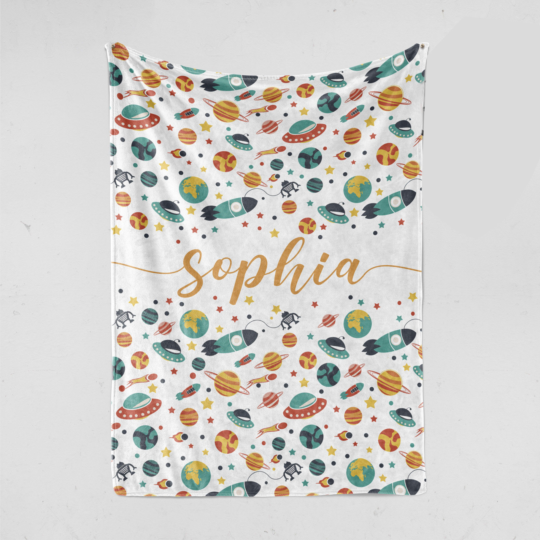 Personalized Rocket Lovely Kid Blanket