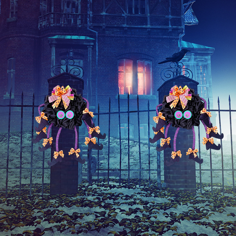 Halloween Legged Witch Wreath Front Door Decoration