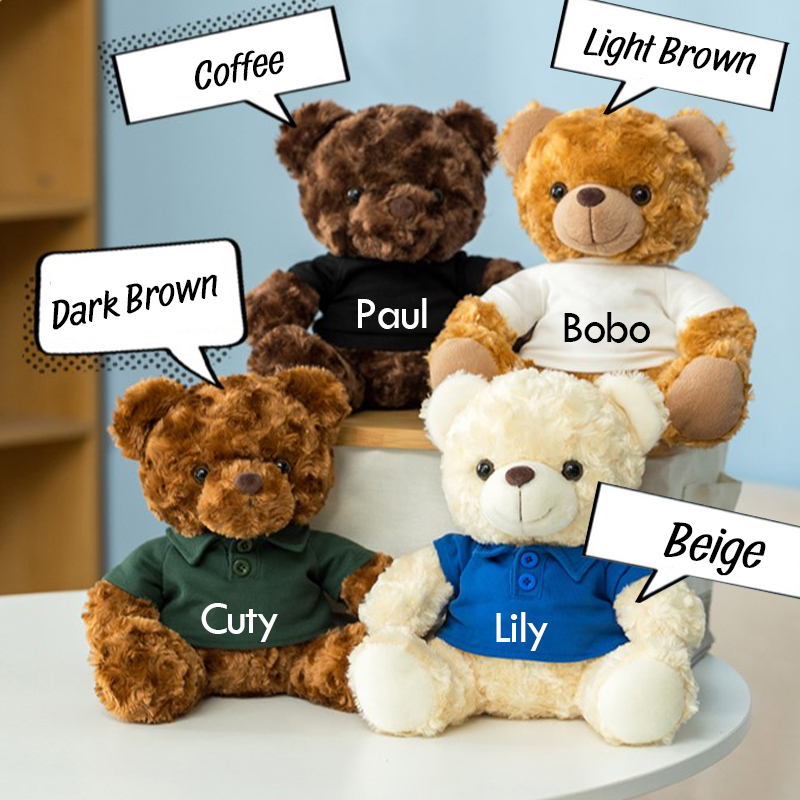 Brown Teddy Bear Plush W/Sweater, 10