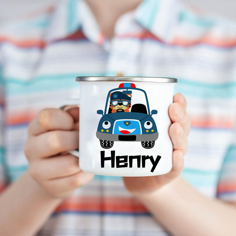 Personalised 12oz Police Car Mugs for Kids  | KidMug26