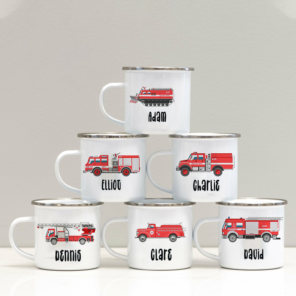Personalised 12oz Fire Engines Mugs for Kids  | KidMug06