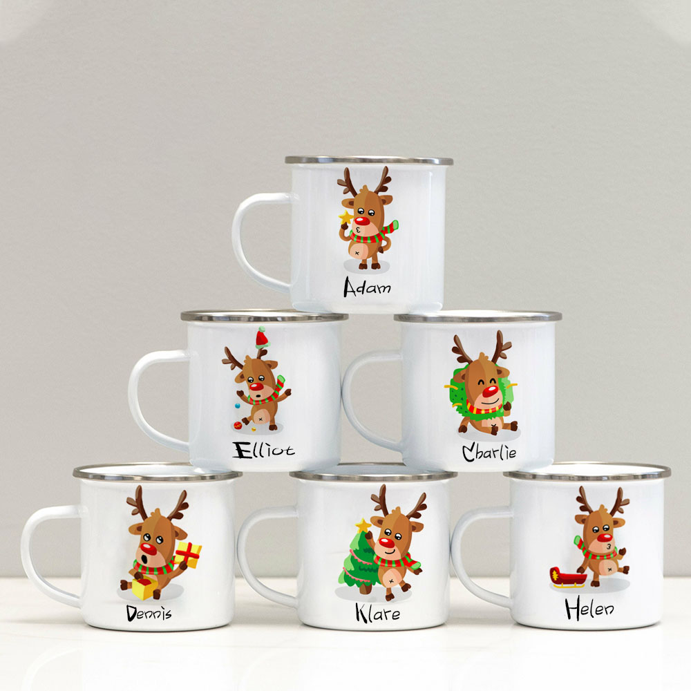 Personalised 12oz Christmas Elks Mugs for Kids  | KidMug22