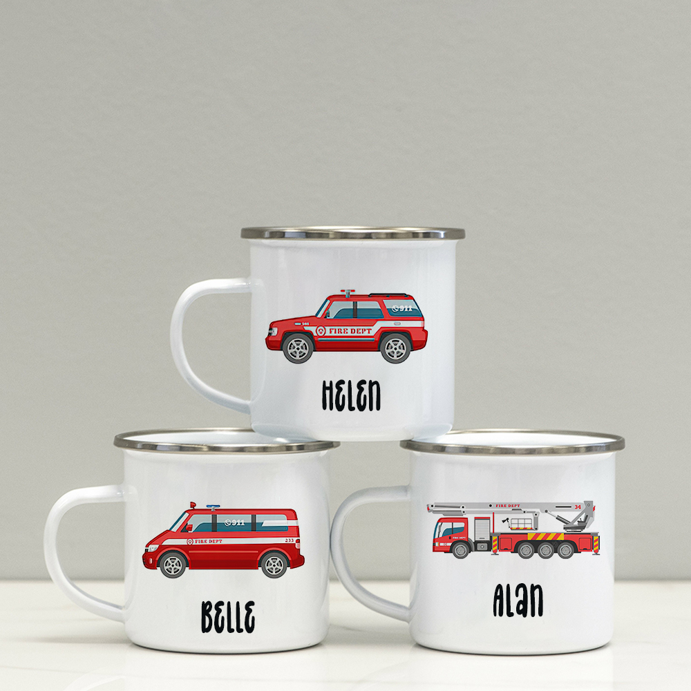 Personalised 12oz Fire Engines Mugs for Kids  | KidMug06