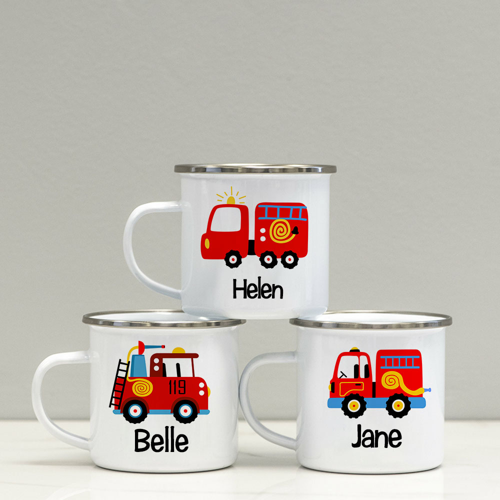 Personalised 12oz Fire Truck Mugs for Kids  | KidMug25
