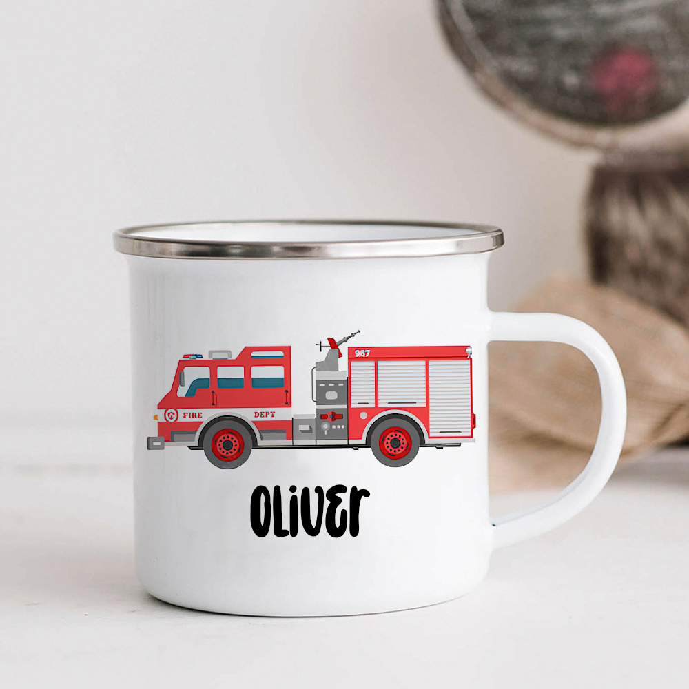 Personalised 12oz Fire Engines Mugs for Kids  | KidMug06