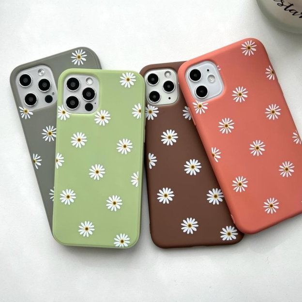 Floral Art Daisy Silicone Phone Cover Case | OFCase009