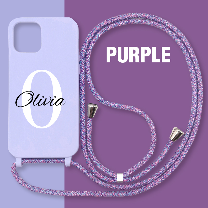 Personalised Name Crossbody Necklace Strap Phone Cover Case | OFCase036