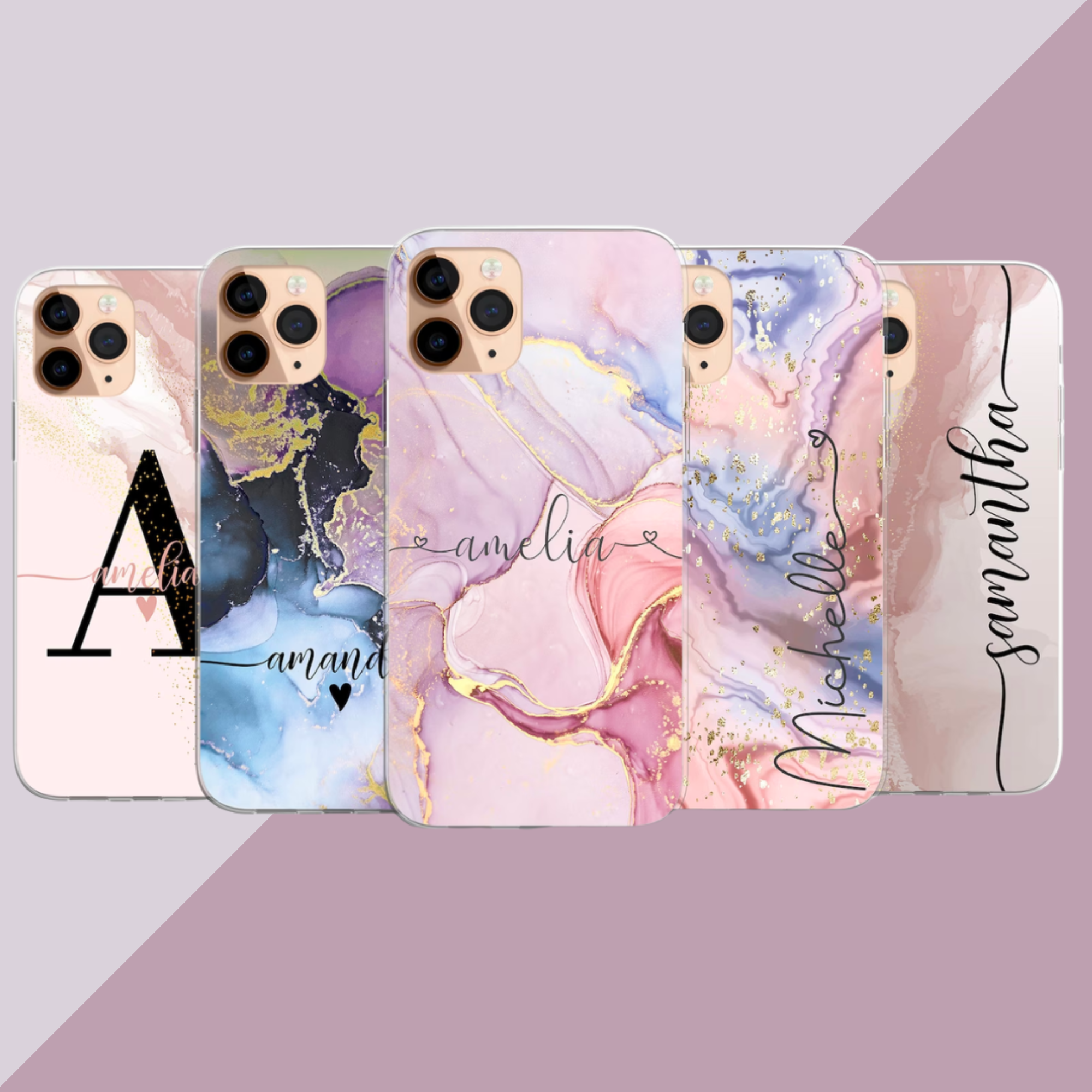 Personalized Initials Name Marble Phone Case | OFCase24