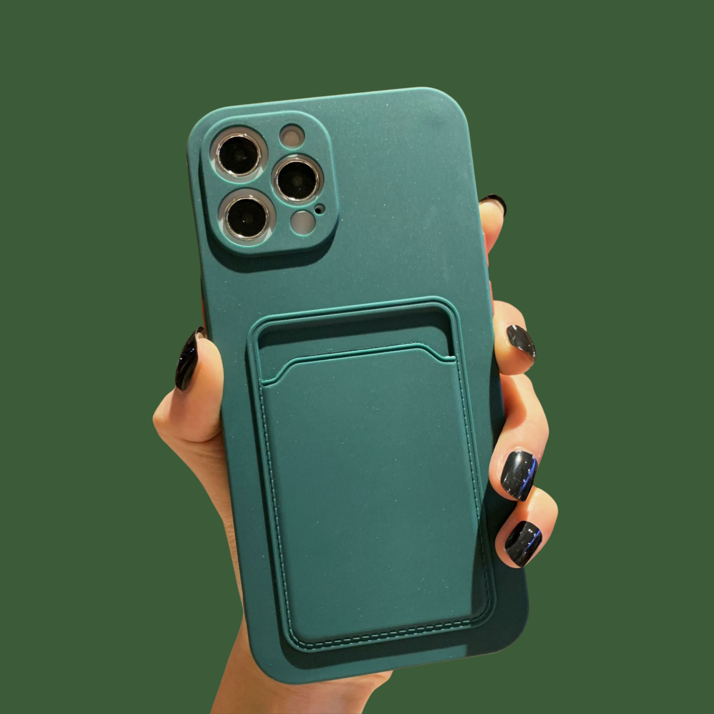 Personalized Pastel Liquid Silicone Phone Case with Card Holder | OFCase83