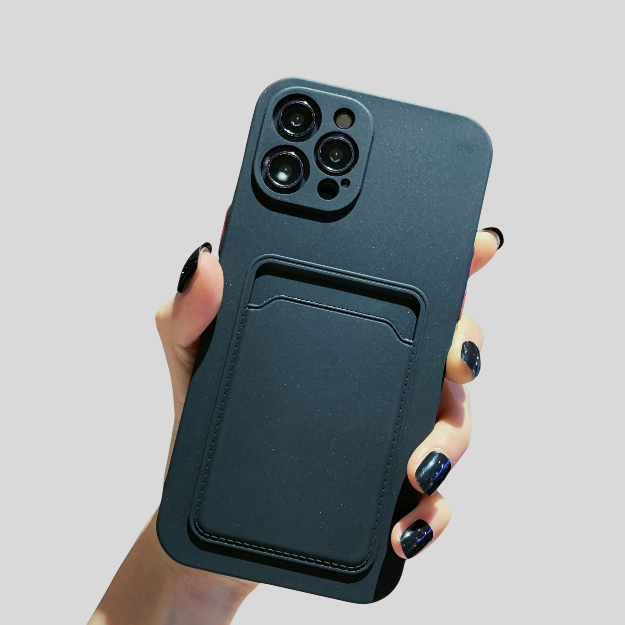 Personalized Pastel Liquid Silicone Phone Case with Card Holder | OFCase83