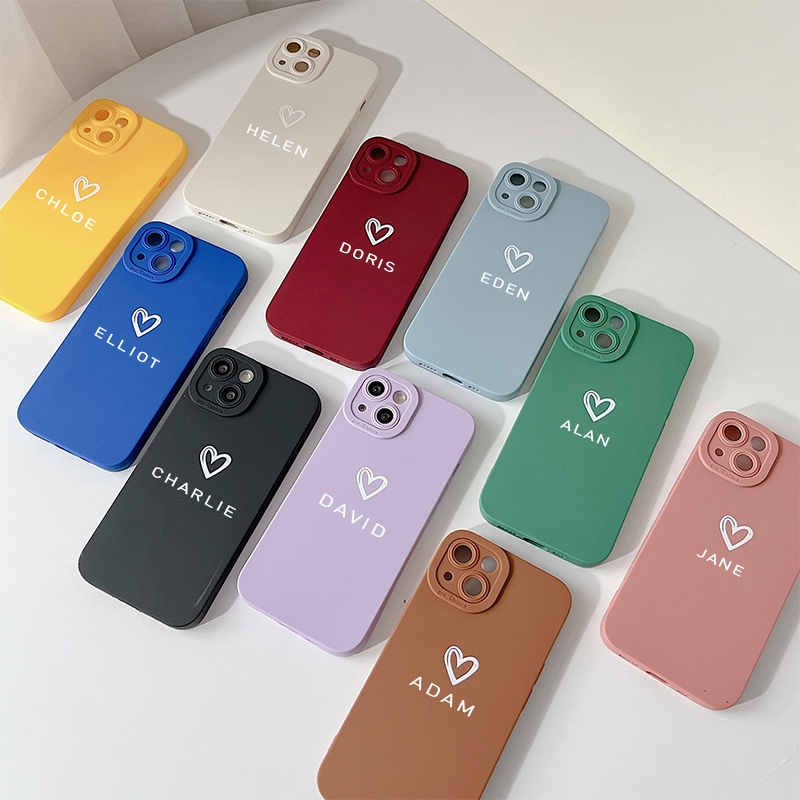 Personalized Initials Name Colorful Silicone Phone Case | OFCase25