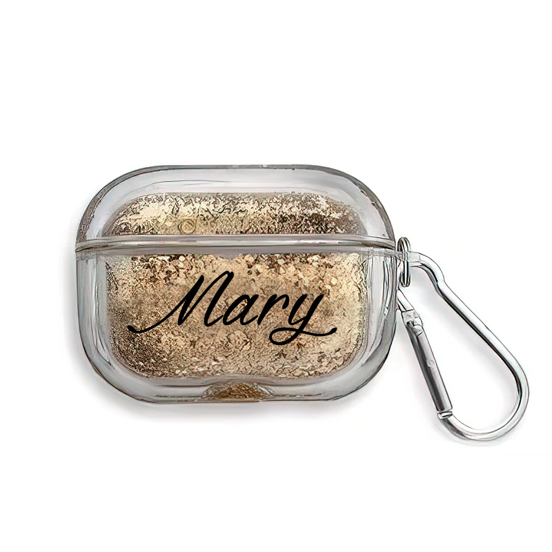 Personalised Glitter AirPod Case with Clip Keychain | OFPod06