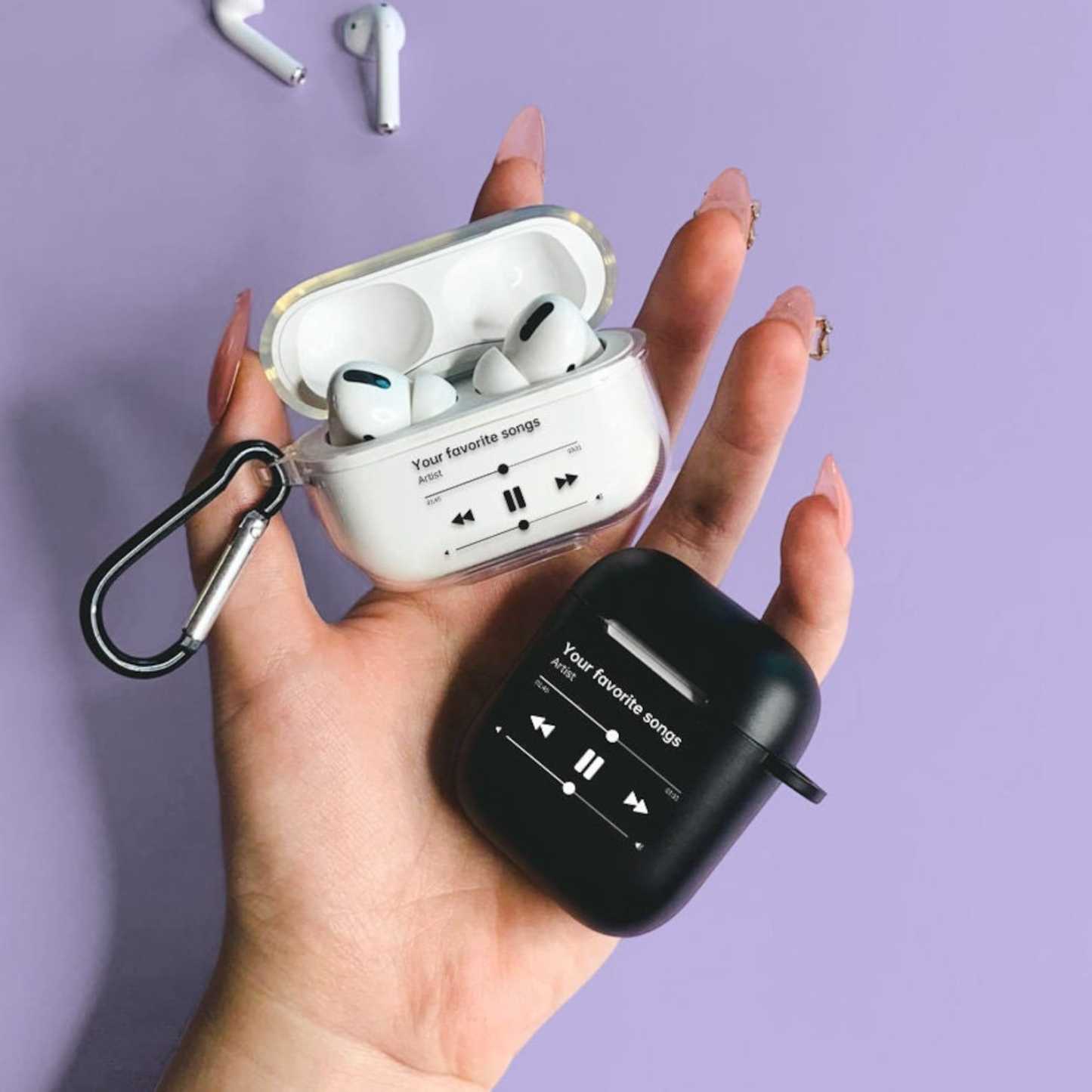 Personalised Silicone AirPod Case with Clip Keychain | OFPod05