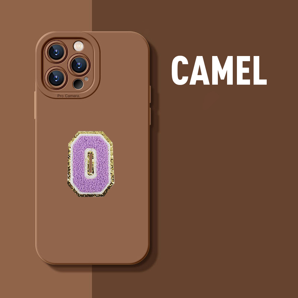 Personalised Phone Cover Case with Chenille Glitter Varsity Initial Patch | OLS001